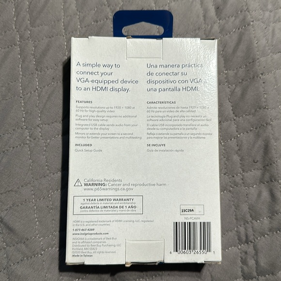 INSIGNIA VGA to HDMI ADAPTER - WHITE - Picture 2 of 5